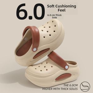 Womens Summer Outdoor Sandals High Heel EVA Flat Bottom Casual Slippers Two-Way Wear Beach Fashionable Comfortable Shoes