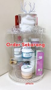 PIFACIA Rak Kosmetik Acrylic Putar 360 Derajat Make Up Organizer Rack Diamond
