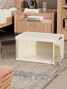 ตู้เก็บของ ตู้เก็บของ ตู้เก็บของพลาสติก ตู้เก็บของแบบมีฝาพับ ตู้ลิ้นชักพลาสติก มีล้อชั้นวางอเนกประสง ดีไซน์กันฝุ่นช พร้อมประตูตู้ใส พับได้ ความจุแบริ่ง 200KG