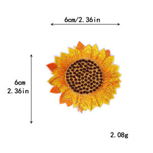 3-5pcs Sunflower Iron On Patches Embroidery Applique DIY Clothing Repair Decorative Patches for Jackets Bags Jeans