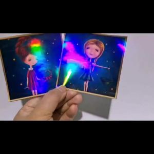 50 Sheets A6 Size Holographic Rainbow Cold Lamination Film Self-Adhesive Waterproof Clear Holographic Vinyl Stickers 4.1x5.8"