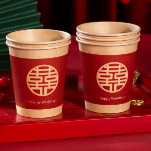 Wedding Thickened Red Cups Celebration Supplies Couples Gift Box Practical Wedding Decorative Paper Products