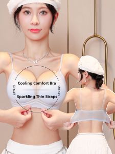 MITAOBEI | Fine Glitter Silky Fabric Underwire Bra For Small Chests Enhancement Gathering
