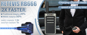 Retevis RB666 Walkie Talkies Rechargeable Fast Charging USB-C Handheld 2 Way Radio Professional PMR446 LED Falshlight Luminous Design VOX Walkie Talkies for Cyclists Family (1 Pcs Black)