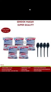 Sendok Makan Plastik Warna Hitam (100 Pcs-WSH100)