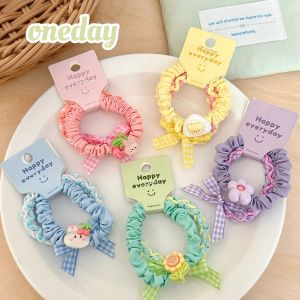 ยางรัดผมลายหมีสีน้ำตาลเนย ยางรัดผมยืดหยุ่นสูง ลายการ์ตูน ยางรัดผมสีพีช แฟชั่นสำหรับนักเรียนหญิง ยางรัดผมสีพีชเนยเนื้อนุ่ม