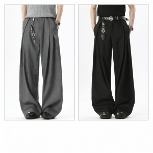 FINGERCROXX | American Style Wrinkled Summer Light Thin Sensory Loose Straight Trousers