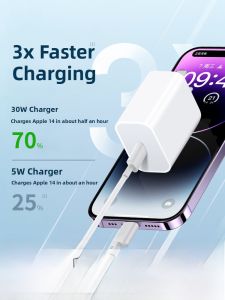 Fast Charging Head PD Charger 20W for iPhone 17 Data Cable 35W Double Port iWatch11 AppleWatch Ultra3 Compatible Mobile Phone Accessories