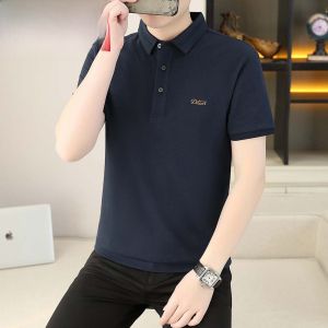 HENGYUANXIANG | Hengyuanxiang Mens Short Sleeve Polo Shirt 100% Cotton Ice Silk Thin Collar Summer Sweatshirt Fashion Urban Style Youth