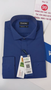 [Việt Tiến Sale] Sơ Mi Dài Tay - Super Slim (dáng áo siêu ôm) - Vạt Bầu - Màu xanh than trơn  - size 40 (lẻ size)