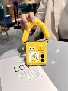 New Huawei Novaflip Phone Case Foldable Screen with Lanyard Womens Full Cover Protective Shell Cute Wristband Cartoon Enclosure