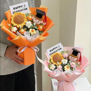 HANLIANG | Handmade Sunflower & Bear Knit Bouquet