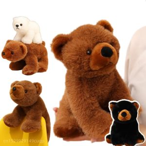 Kawaii Simulation Animal Brown Bear Polar Bear Plush Doll Cute Furry Bear Plush Toy Home Decor For Boys And Girls Comfort Gift