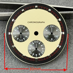 30mm Quartz Multi-Functional Dial 6-Hand Panda Eye Sterile Dial Compatible with VK63 Movement Watch Modification Accessories