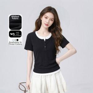BALENO | False Two-Piece Slimming T-Shirt Women