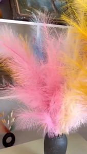 12 pcs Dekorasi Rumput Pampas Simulasi Rumput Pampas Berkualitas Tinggi Dekorasi Tanaman Palsu Berbulu Halus Rumput Pampas Simulasi