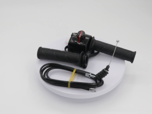 A Pair of Motorcycle Quick Throttle Grips With Cable Off-Run-Off Engine Control Switch Handle Grip Plug and Play