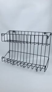 RB 02 RAK GANTUNG BUMBU DAPUR SUSUN 2 WARNA HITAM BAHAN BESI TEBAL HARGA MURAH BARANG BERKUALITAS PROMO DISKON TERLARIS