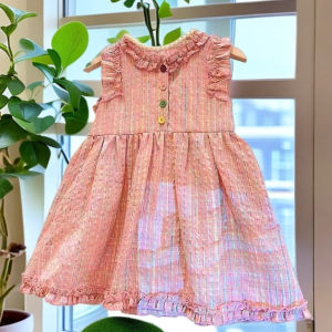 Summer Fashion Colorful Plaid Print 3-7Years Girls Princess Dress Casual Ruffle Kids Clothes