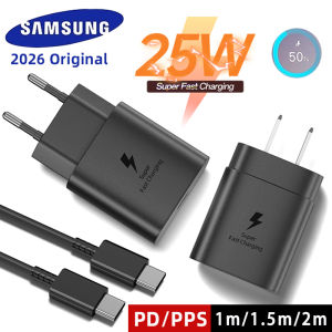 Samsung | SAMSUNG 25W Charger Super Fast Charge Adapter Phone Type C Cable Galaxy S20 S21 S22 S23 S24 S25Ultra S26 Z Flip Fold 6 5 A55 M36