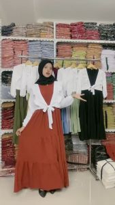 BAJU GAMIS DRESS SORAYA SET ANAK BAHAN CRINKLE  M L XL XXL