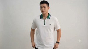 Mens Half Zipper Polo Shirt Casual Business Comfort Fit Stylish Short Sleeve Top for Everyday Wear