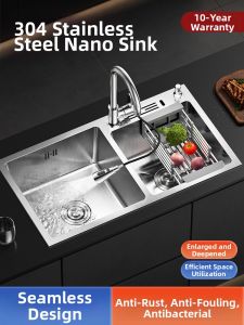 SHENYUAN | Dual Compartment Kitchen Sink 304 Stainless Steel