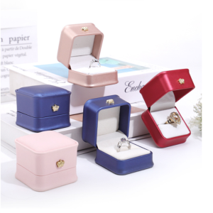 Crown waist collection PU jewelry box jewelry ring box rounded ear studs earrings jewelry packaging box in stock