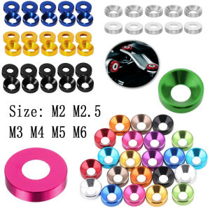 10pcs M2 M2.5 M3 M4 M5 M6 Aluminum Colorful Anodized Countersunk Head Bolts Washers Kit Red Grey Blue Black Purple