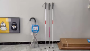125Cm Foldable Blind Cane Aluminum Collapsible Guide Stick 4-Section Reflective