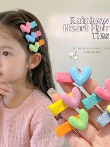 WAMEN | Rainbow Heart Fabric Small Clip for Flyaways