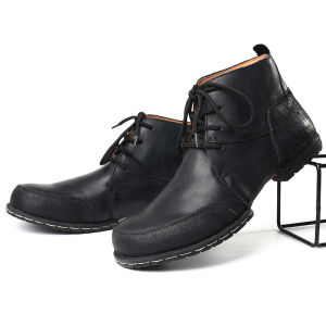 CHMOZYF Metal Men Boots Motorcycle Ankle Boots Men Leather Britain Ankle Boots