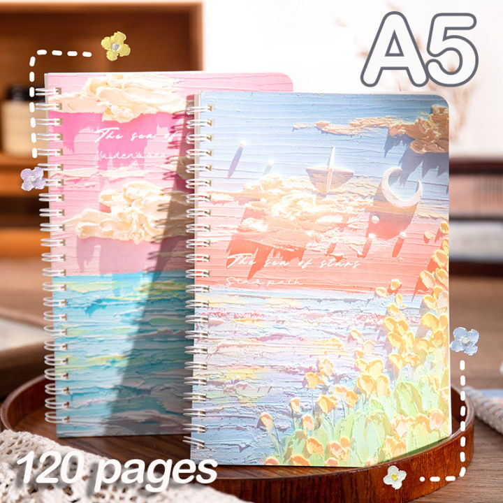 A5 Oil Painting Coil Notebook Spiral Notebook Dot Loose-Leaf Coil ...