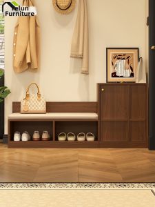EYE-LUN | Retro Style Entryway Shoe Bench Storage
