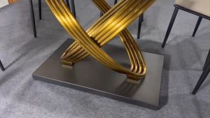 Bàn ăn cơm chân Xoắn LACASA Inox mạ Titan nhập khẩu cao cấp hiện đại căn hộ chung cư nhà phố