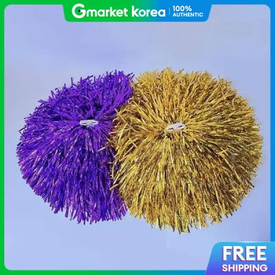 (Seller Aid) Cheerleader Pom-Poms with Handles for Sports Days Athletic Meets Party Supplies