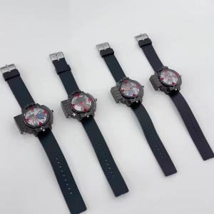 Bandai | 1 Pc Anime Quartz Watch Conan Action Figures Black Watch Strap Detective Themed Dial Gift Toy