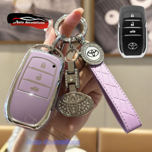 เคสสมาร์ทคีย์โตโยต้าขอบเงินพวงกุญแจ Toyota Revo Rocoo FORTUNER Key ที่หุ้มรถโตโยต้าเคสกุญแจรีโมต