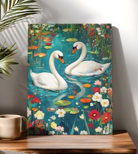 BILIBILI | Acrylic Paint By Numbers Swan Lake Painting By Numbers on Canvas Coloring By Number for Adults Paint Digital Art