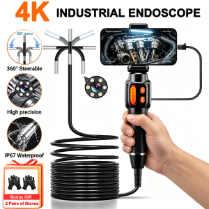 Camera Nội Soi Khớp Nối 4K UHD 360 Độ ° Ống Kính Xoay 6mm Chống Nước IP67 Dùng Cho Sửa Chữa Ô Tô Và Kiểm Tra An Toàn