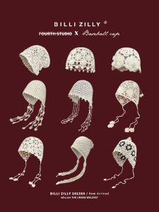 BILLI ZILLY | Handmade Knitted Lace Beret Crochet Tassels Ear Flap Hat
