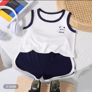 Toddler Baby Set Childrens Clothing Vest Set Summer Childrens Clothing Baby Cotton T-Shirt Shorts Vest Sleeveless