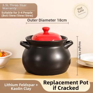 Durable Crack-Resistant Soup Pot for Stew & Herbal Cooking at Home and Business