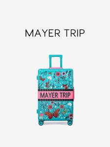 Mayertrip Hand-Painted Luggage 20-Inch 26-Inch Check-In Suitcase Durable Womens 2025 New Model Travel Bag Floral Pattern