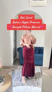 Haseena Rok Wanita Panjang Shova Model Tali Serut Samping Casual Flowy Skirt Korean Style