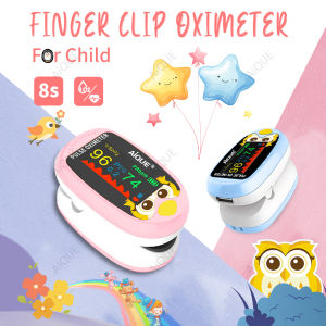 AiQUE Cartoon Finger Pulse Oximeter Owl Rechargeable Infant Blood Oxygen Saturation Meter Adult Child Kids Oximetro SPO2 TFT