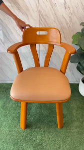 เก้าอี้หมุนไม้ยางพารา เก้าอี้ VG02 สีสัก / ออกใบกำกับภาษีได้ (1 ออร์เดอร์ ต่อ 1 คำสั่งซื้อ)