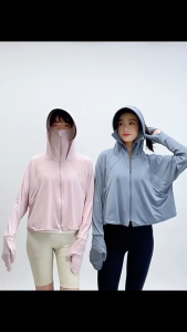 Trendy Ice-Silk UPF50 Sun Protection Woman Jacket Colourful Selection Detachable Hood and Brim