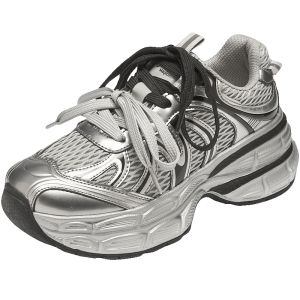 Agsdon | Silver Thick Sole Dad Shoes