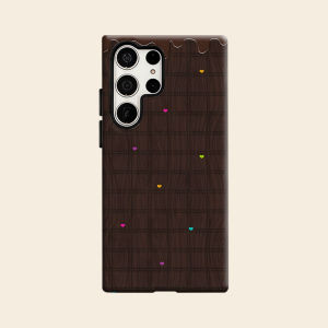 Ốp Lưng Bảo Vệ Toàn Diện Sang Trọng Chocolate Wood Heart Cho Samsung Galaxy S26/S25/S24 A56 A36 Plus Ultra - Chống Sốc Từ Tính TPU PC